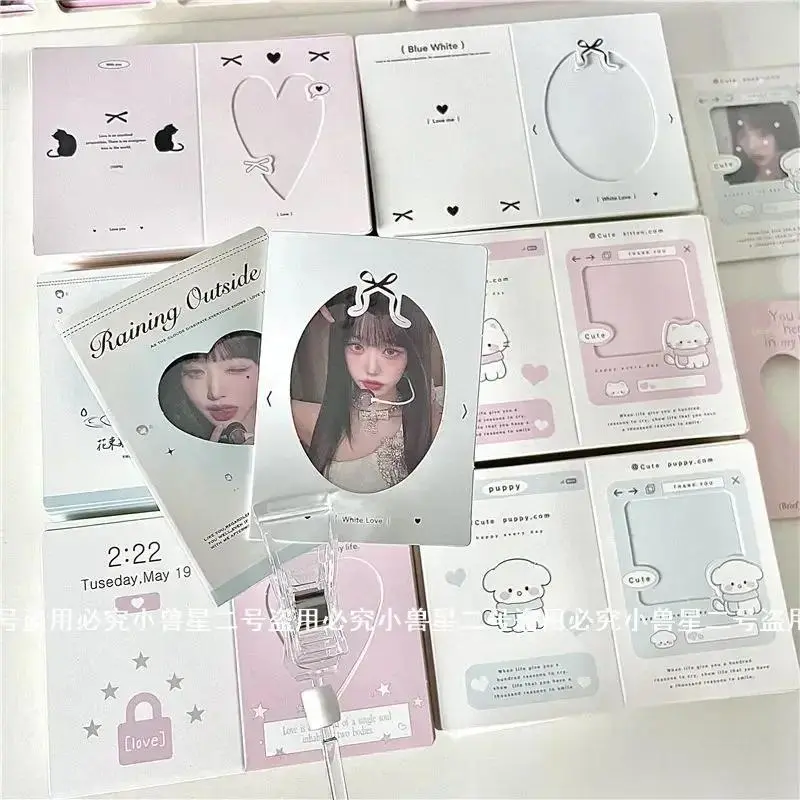 30pcs/set Mini Rain Romance Photocard Holder Folded Pocket-Sized Photo Card Package Craft Paper Wrapping for Trading Cards