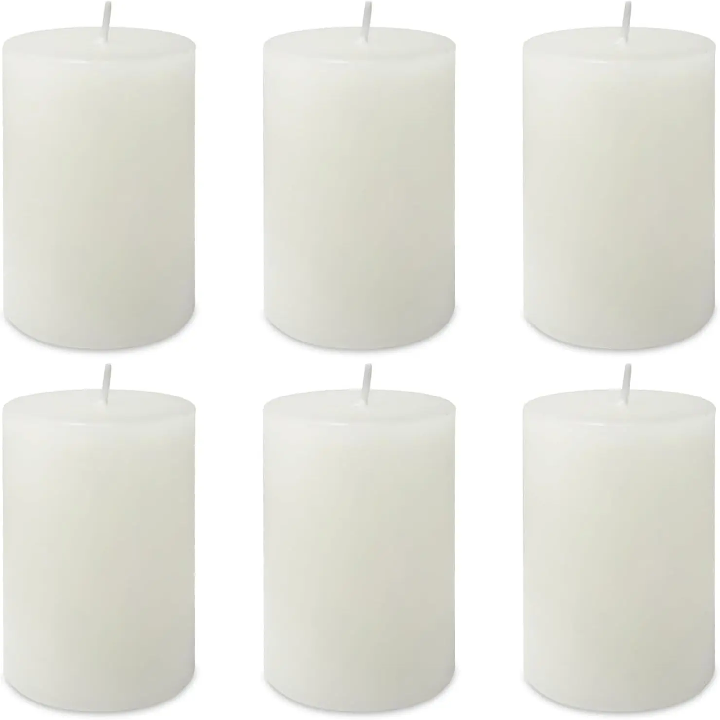 6 Pack 2x3 inch Pillar Candles, White Unscented Votive Candle for Celebration Home Decoration, Dripless and Long Burning Time