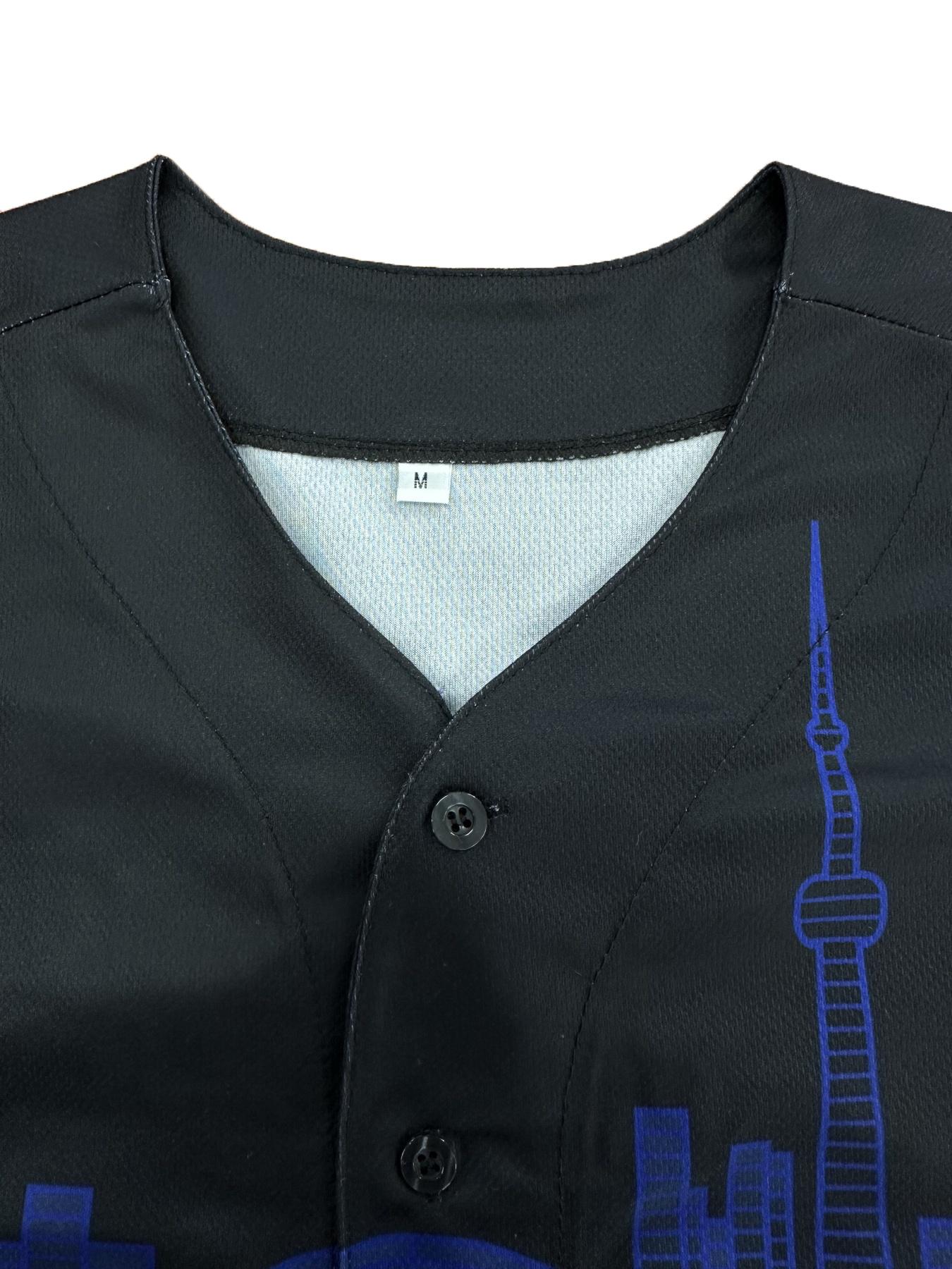 2025 New American Western Baseball Jersey TORONTO #27 T-Shirt Men's Loose Quick Drying Short Sleeved Cardigan Sports Casual Contrasting Men's Top