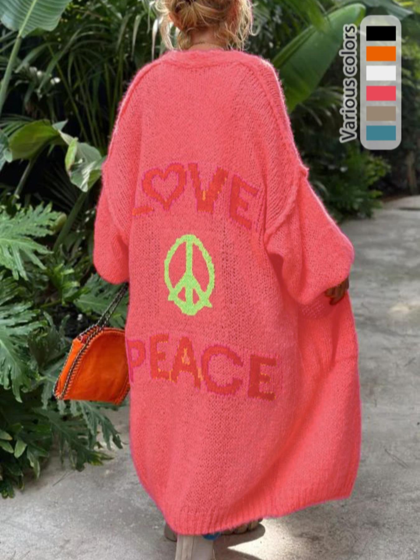 Women's Letter Print Drop Shoulder Long Sleeve Cardigan, Casual Open Front Longline Cardigan for Spring & Fall, Summer Outfits 2024, Fashion Cozy Clothing