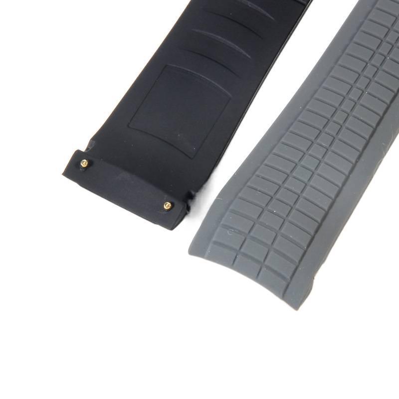 Steel stud silicone watch strap compatible with Patek Philippe Grenade 5164/5167 men's black sports rubber strap
