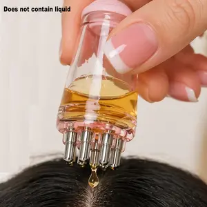 6ml/0.2oz Scalp Oil Applicator Brush – 2-in-1 Essential Oil Dispenser & Massage Comb with Soft Silicone Bristles, Portable Hair Oil Tool for Scalp Care & Hair Growth, Home & Travel Use, Scalp Stimulator, Hair Growth Products, Hair Care Solution