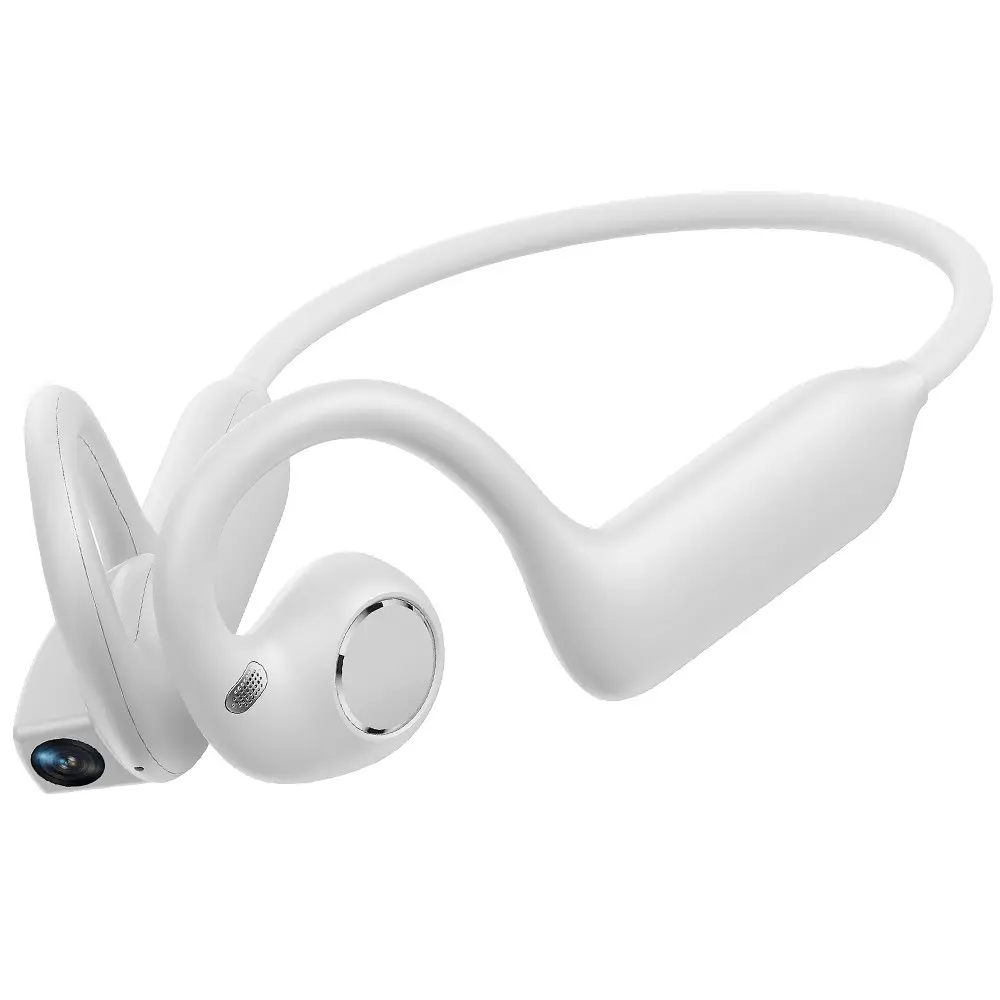 Bone Conduction Earphones with Hands-free POV Camera， Wireless Headphones with Camera,  Open-Ear Earbuds, Photo&Video Shooting, Audio Recording, Hands-free Call,AI Real Time Translation ,8GB Memory, 10 Hours Music Time , Free APP