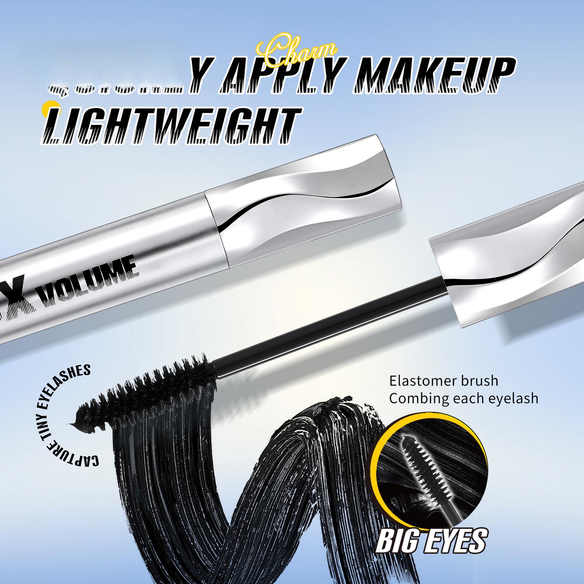 Silver tube mascara is waterproof, sweat-proof, non-smudging, thickening, curling, lengthening, and setting, suitable for European and American eyelash base