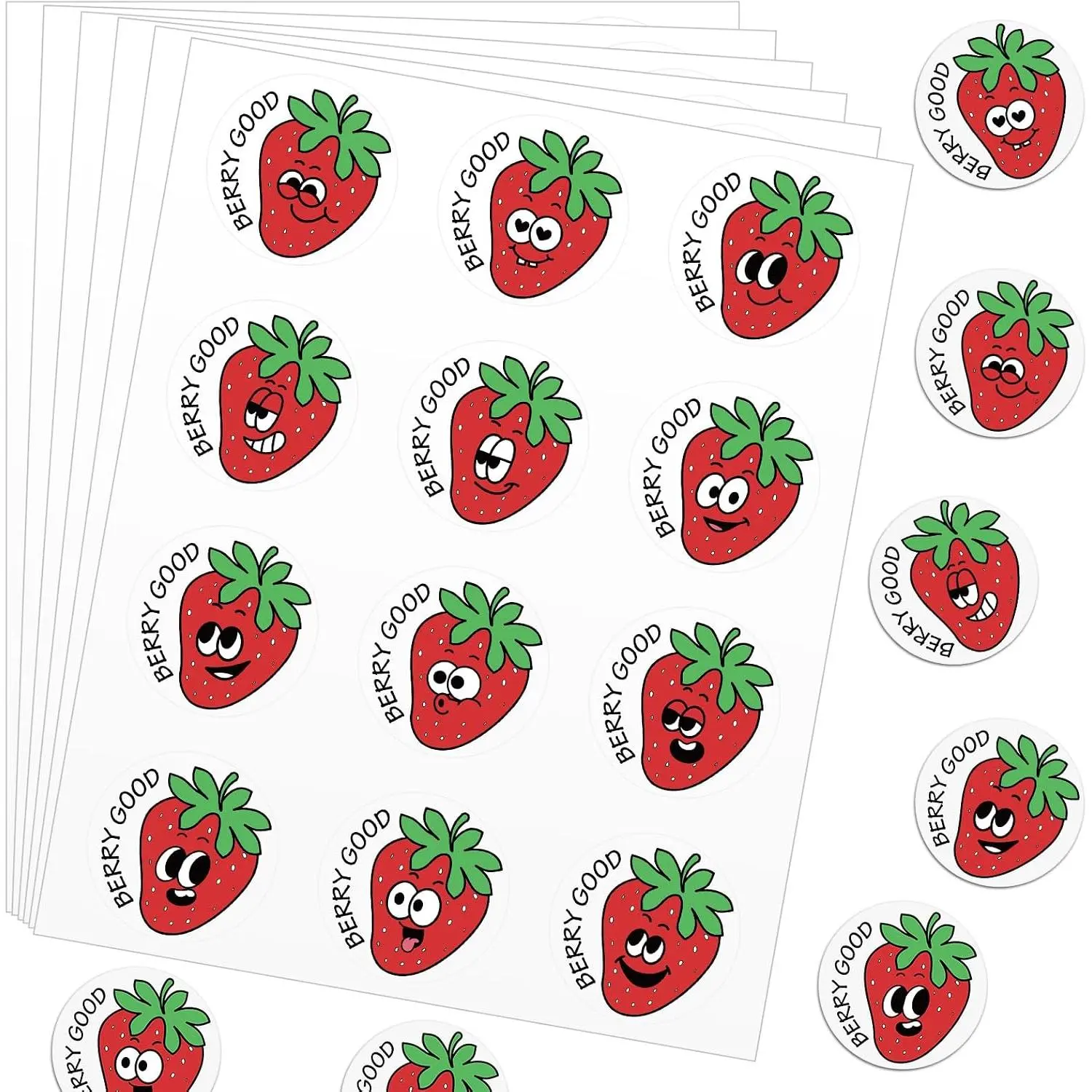 144 count Strawberry Scented Stickers Retro 1980s Smelly Stickers Scratch and Sniff Sticker Berry  Scent Decorations for Chart   Party Supplies