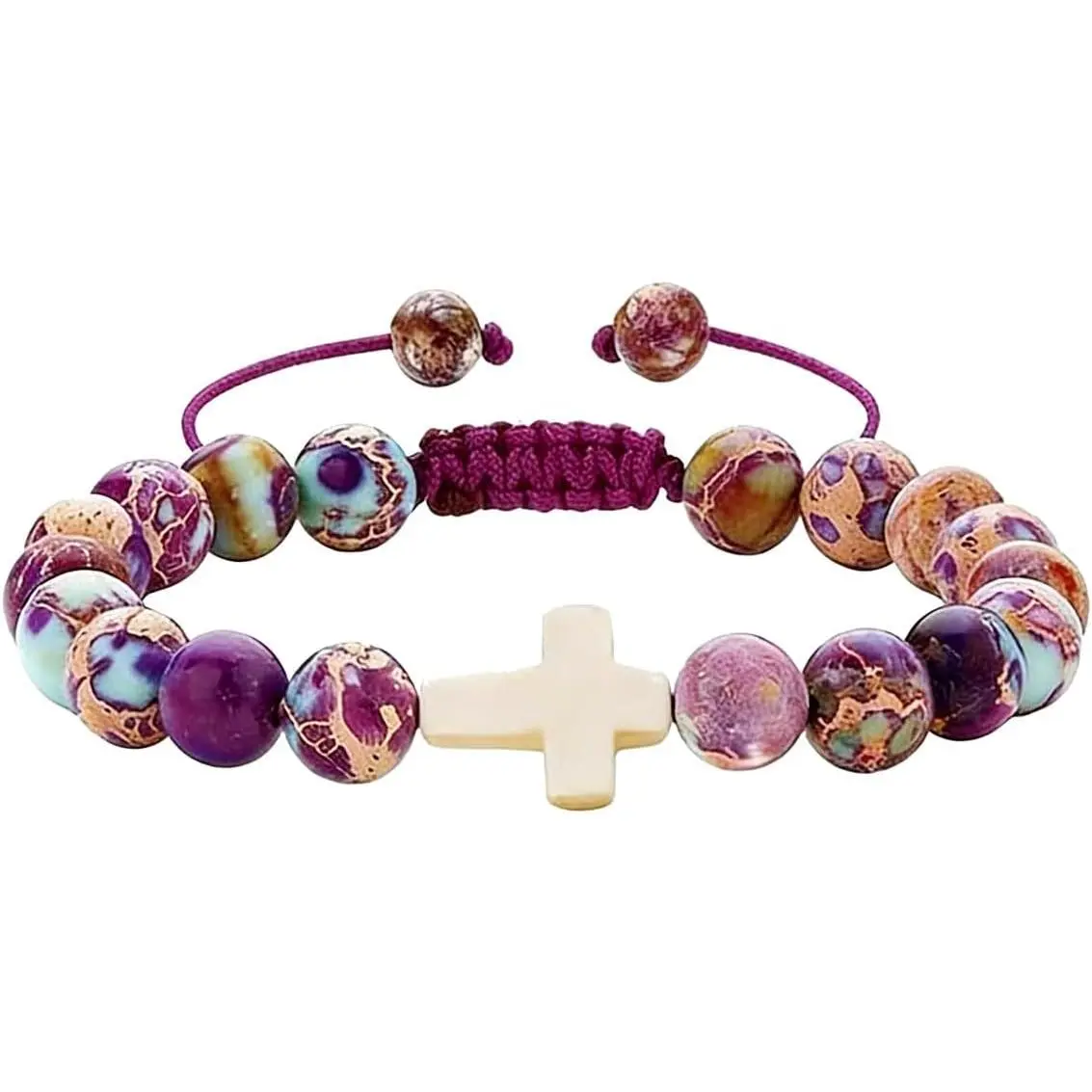 Charm Bracelet for Women,  Charm Bracelet Easter Gifts for Womens  Stone Beaded Bracelet Christian Gifts for Women Inspirational