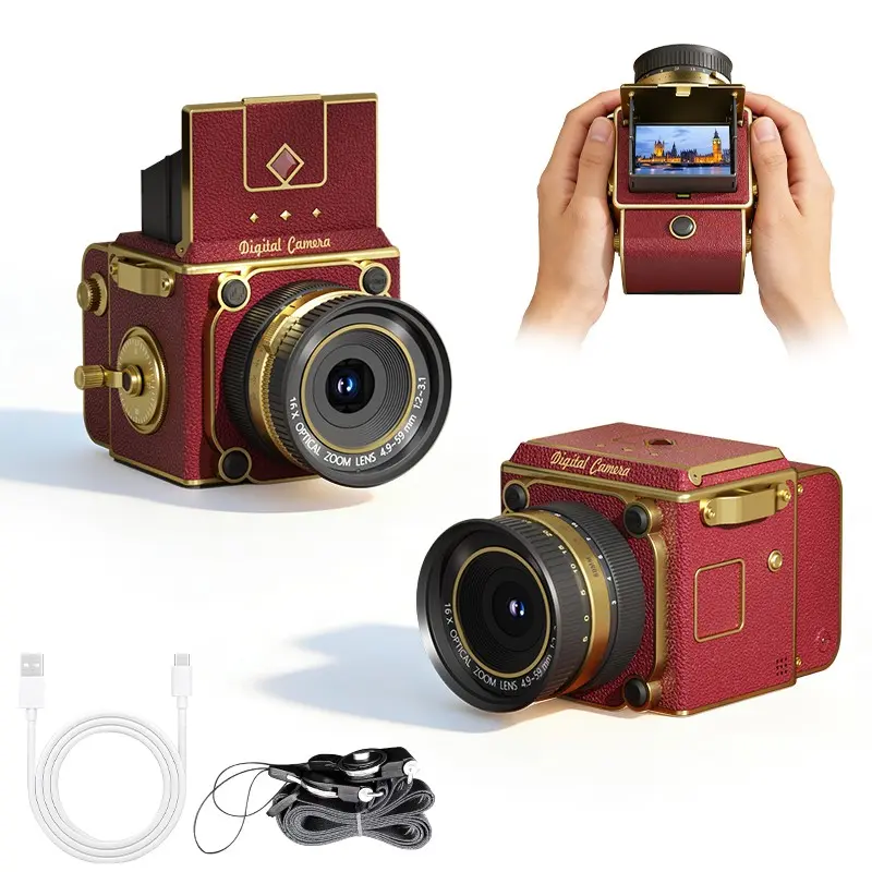 Retro Digital Camera, Point and Shoot Digital Cameras Auto Focus Vlogging Camera, Compact & Portable, 32GB Card Included, Ideal for Beginners, Teens, and Adults, Compact Pocket Camera