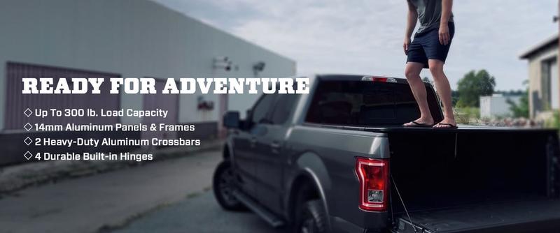 For 2002-2026 Dodge Ram 1500 2500 3500Inclu. Classic & New Body Fleetside (for Models w/o Ram Box) Aluminum Hard Folding Tonneau Cover Truck Bed