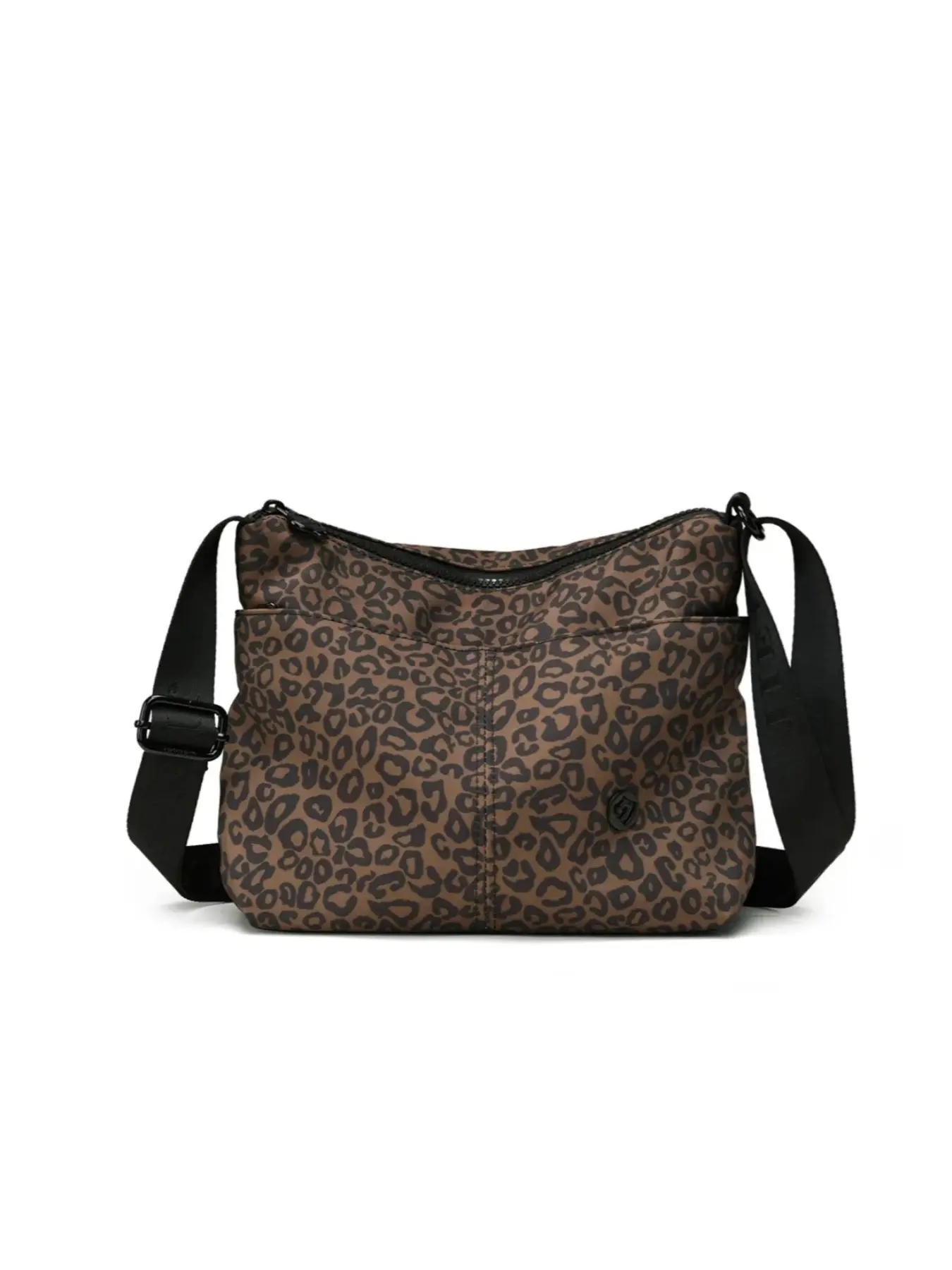 Retro leopard print textured fashion commuter shoulder bag, stylish niche daily travel lightweight adjustable strap crossbody bag