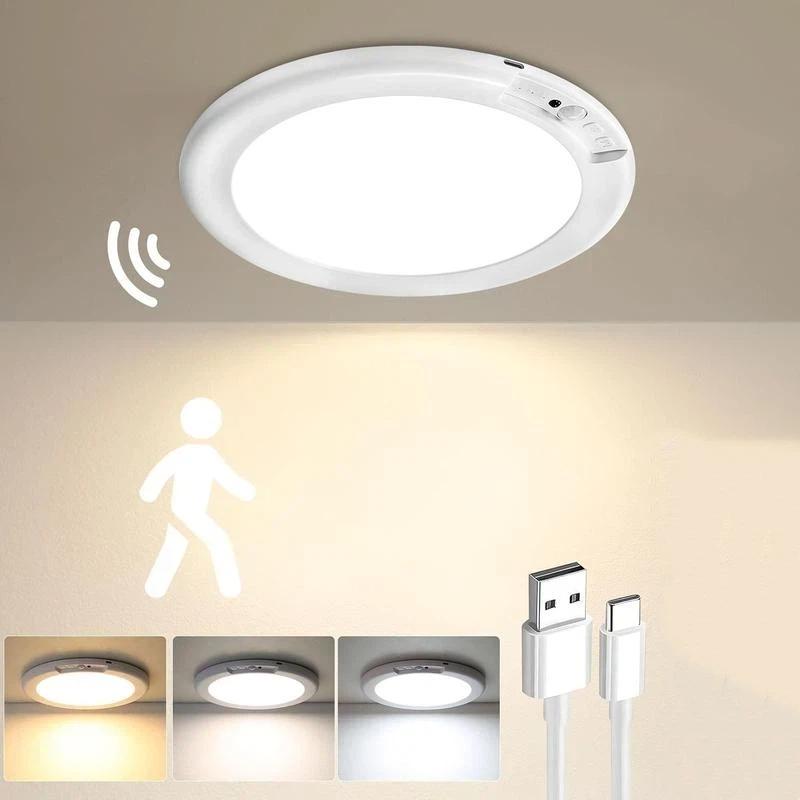 1/2-Count Rechargeable Motion Sensor Light with Remote Ceiling Light Operated Closet Lights Ceiling Light Timing Dimmable 7.09in for Closets Shower Stair Pantry Hallway Porch 1/2-Count Rechargeable Motion Sensor Light with Remote Ceiling Light Operated Closet Lights Ceiling Light Timing Dimmable 7.09in for Closets Shower Stair Pantry Hallway Porch