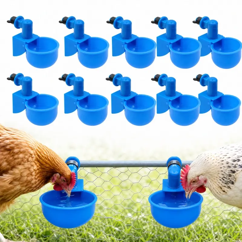 10 automatic poultry drinkers, poultry drinking system set, suitable for chickens, ducks, and geese, for raising them in chicken coops at home