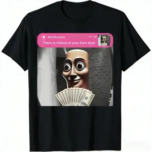 TungTungTung DoorbellMeme Funny Front Door Motion Tee Short-sleeved T-shirt New York Style Women Fashion Vintage Oversized Camisetas Basicas Ropa Mujer
