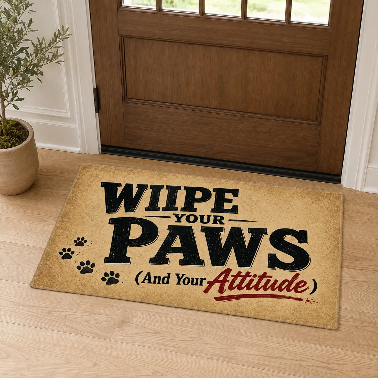 Letter Print Pet Doormat - Paw-Wiping Funny Indoor Entryway Door Rug, Hallway Rug, Holiday Gift, Minimalist House Decor & Room Decoration for Living Rooms, Bedrooms, Dorm Entrances, Door Rugs For Entryway Indoor