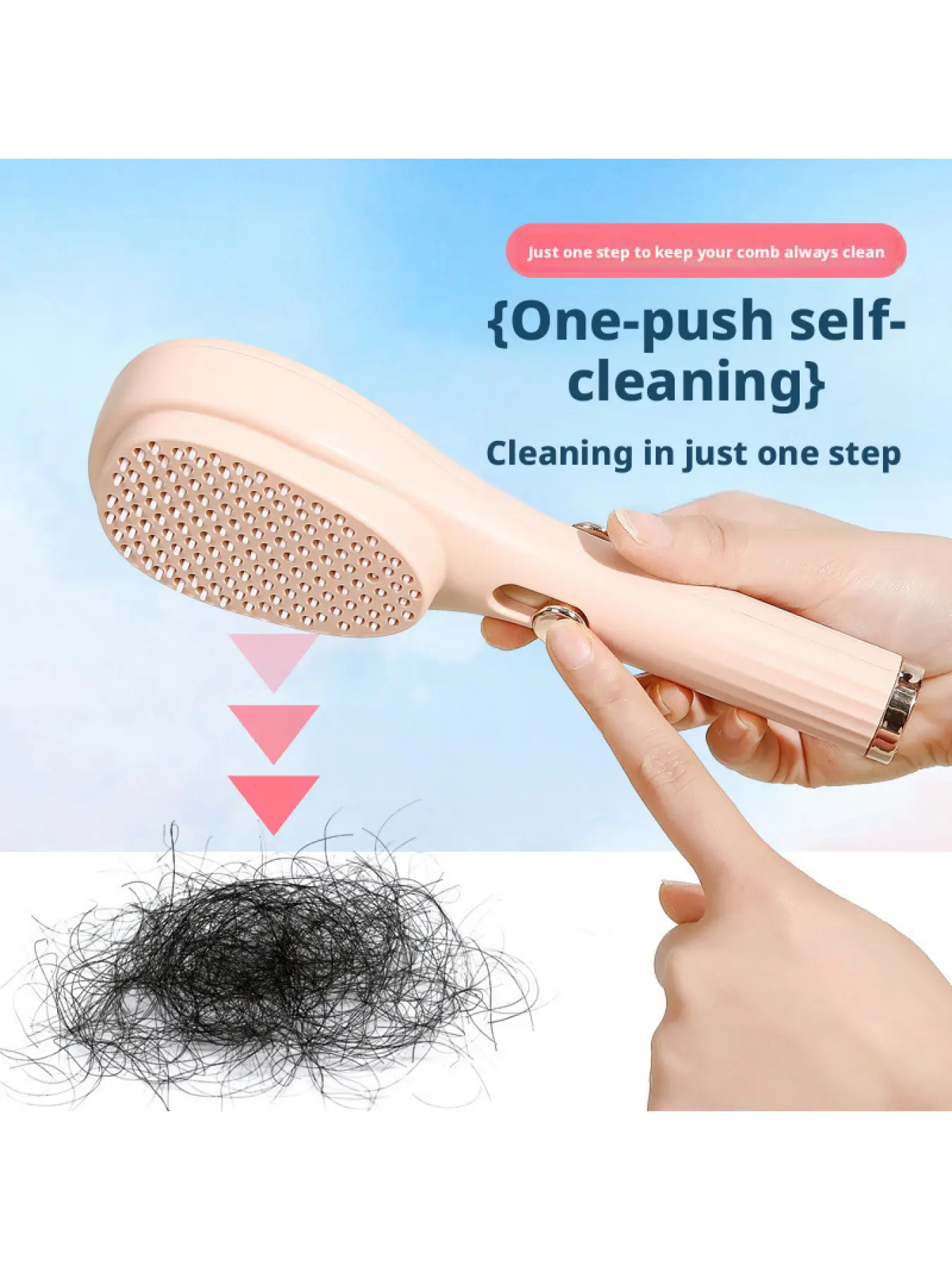 Portable telescopic comb with 50 pieces of mesh for easy cleaning, magic massage comb for scalp hair breakage, cleaning comb for anti-static and non damaging hair, fluffy scalp for home use