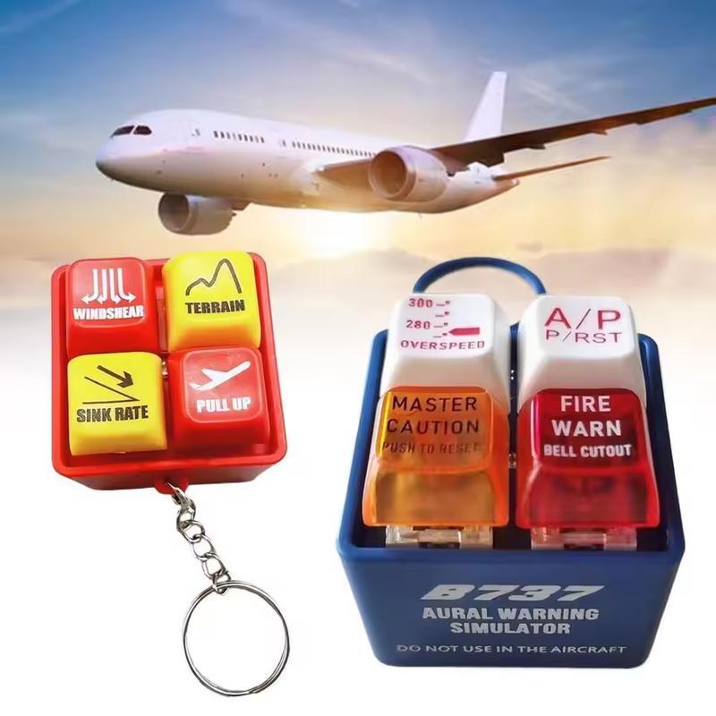 2-Pcs Keychain Set: Boeing 737/Airbus EGPWS Alert Simulator (LED Light+Warning Sound) + Heart Retractable Stainless Steel Scrunchie Lanyard - Stress Relieving For Pilots 2-Pcs Keychain Set: Boeing 737/Airbus EGPWS Alert Simulator (LED Light+Warning Sound) + Heart Retractable Stainless Steel Scrunchie Lanyard - Stress Relieving For Pilots