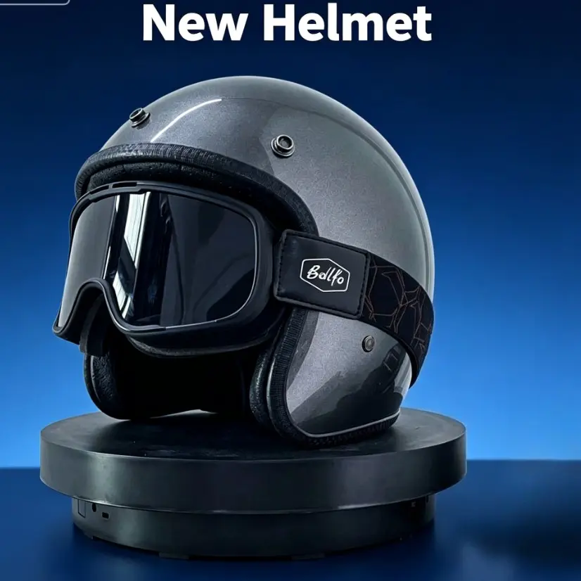 Vintage Classic Motorcycle Helmet, Lightweight Durable Fiberglass Composite, Unisex Three-Quarter Helmet, Stylish Riding Gear, Riding Safety Helmet