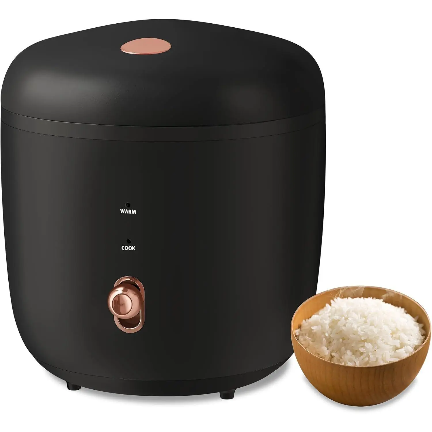 Rice Cooker 2 Cups Uncooked, 1.2L Portable Rice Cooker Small, Black | Non-Stick Pot, Auto Keep Warm, for White & Brown Rice & Oatmeal, Portable for Travel, Dorm & Office, Compact & Easy to Store