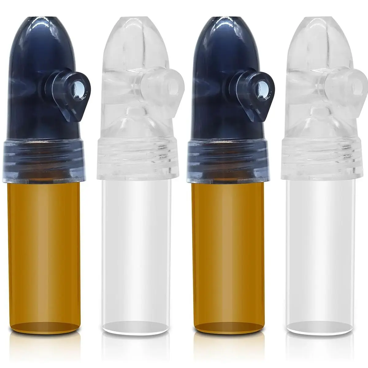 Portable Lightweight Condiment Spice Containers Set of 4, Leak-Proof Glass Storage Bottles with Toggle Switch, Ideal for Outdoor Camping and Travel