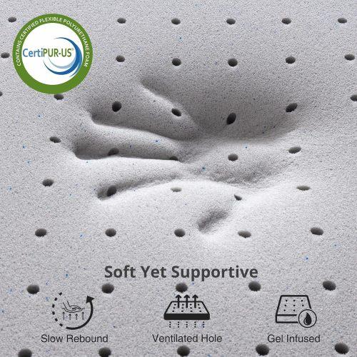 3 -4Inch Mattress Topper Full,Gel Memory Foam Mattress Topper Double Bed Topper for Soft & Cooling Sleep, Pressure Relieve, CertiPUR-US Certified