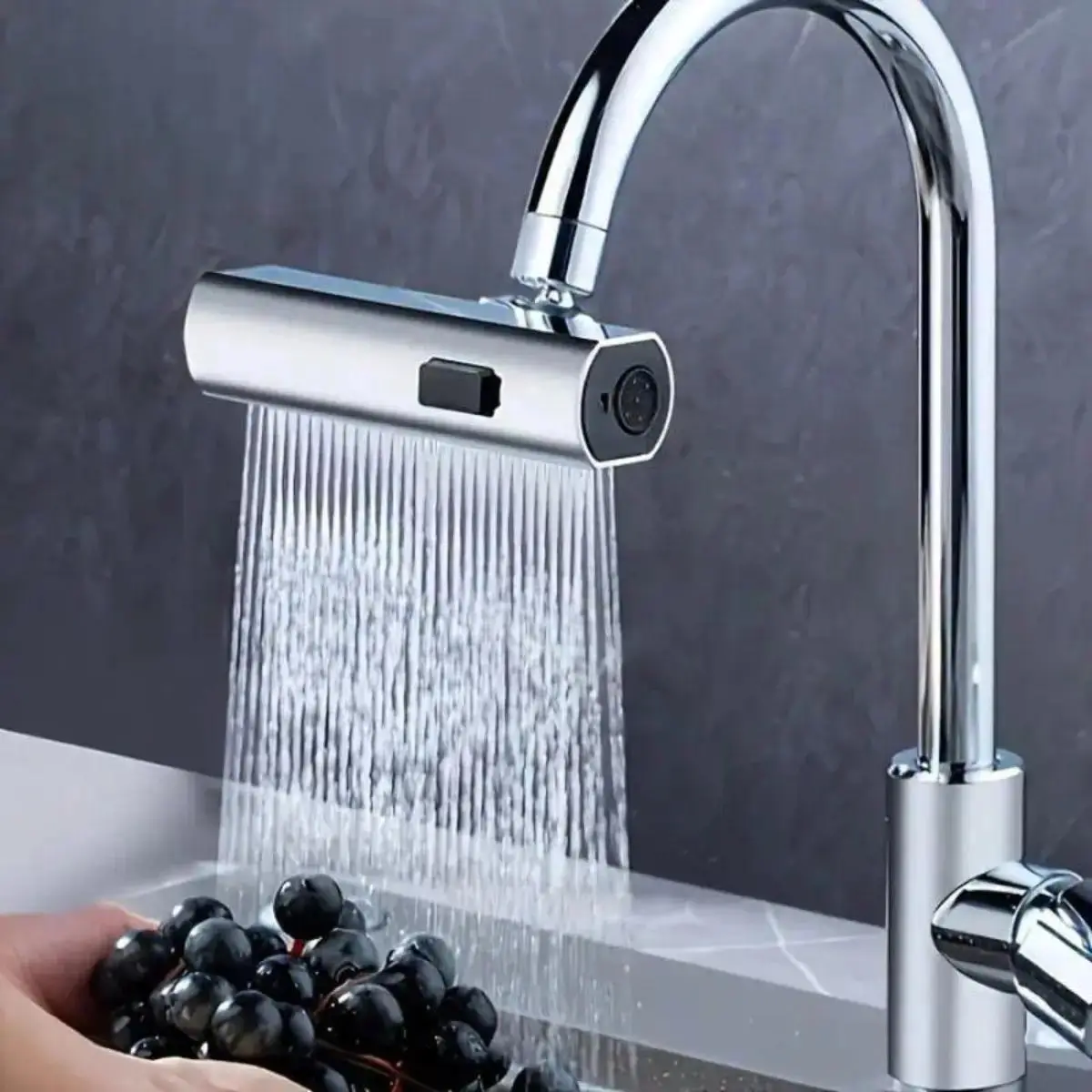 Universal Kitchen Bathroom Faucet Spray Nozzle Attachment, 360 Swivel Aerator Extensions with 3 Adjustable Water Modes, Water Saving Tap Pressure Booster for Home Sink Washing GardenLumina Accent Co