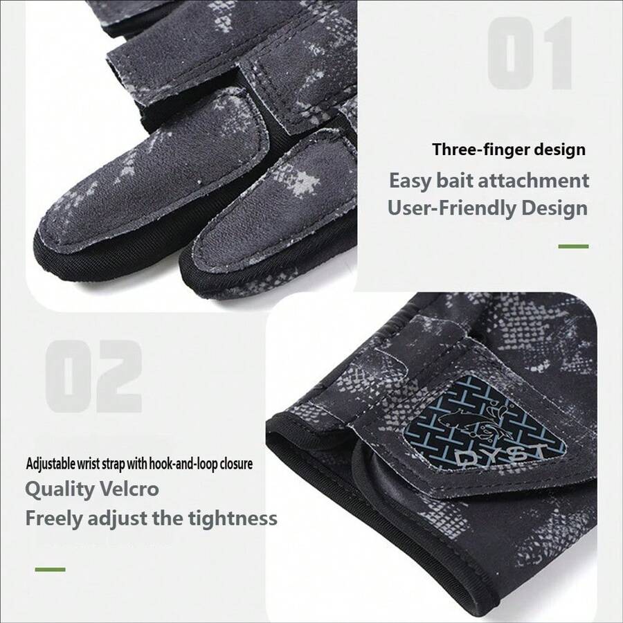 1 Pair Men Gloves Outdoor Fishing Breathable Lightweight Cycling For Anti Slip Wear Resistant