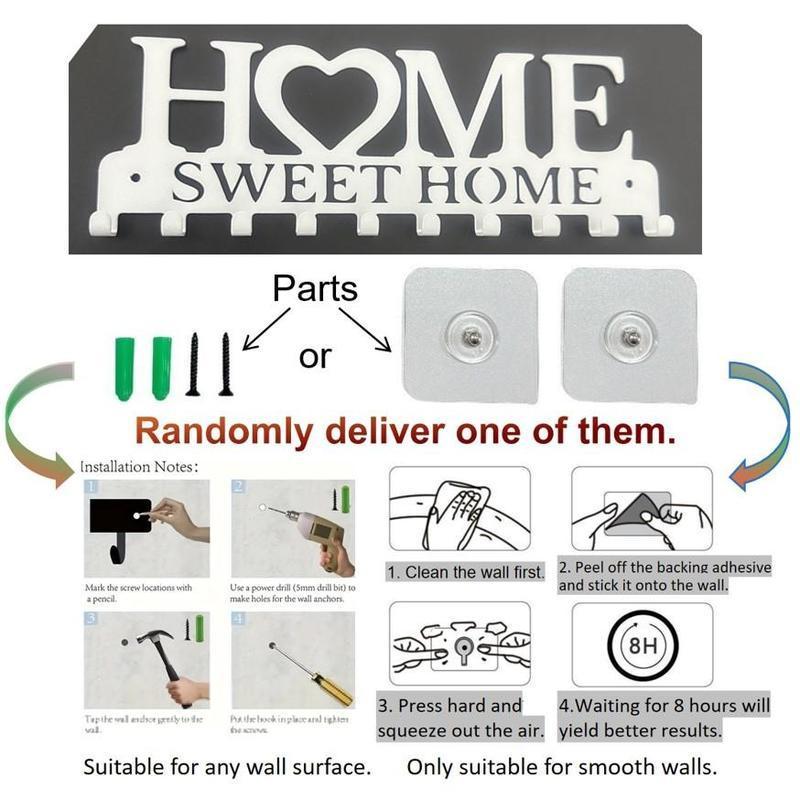 Home Shaped Wall Hook, Creative Keychain Organizer, Fashionable Iron Key Hook, Wall Mounted Key Holder for Bedroom Living Room Porch, Decor