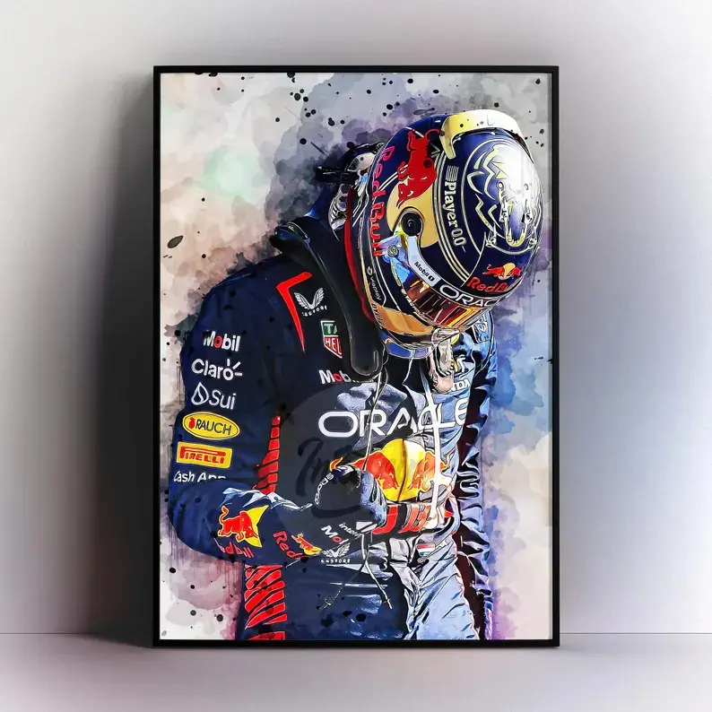 Max Verstappen Poster Red Bull Print - Max Verstappen Wall Art Gift