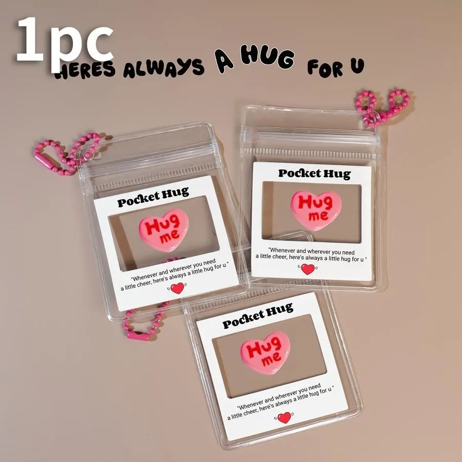Pocket Hugs in Clear PVC Bag, Heartfelt 'hug Me' Message, Durable & Portable Comfort Gift, Ideal for Celebrations, Mixed Color Mini Items