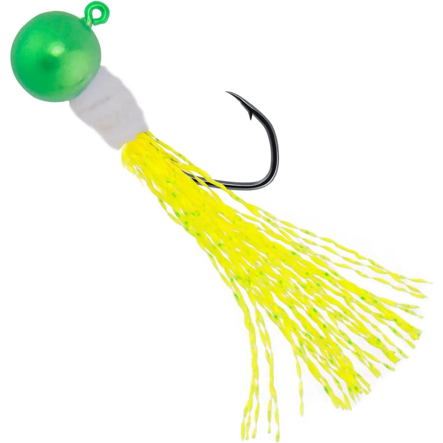 10 Pack Crappie Jig Marabou Jigs Heads Freshwater Round Ball Fishing Hooks with Mylar Flash Bass Trout Panfish Bluegill