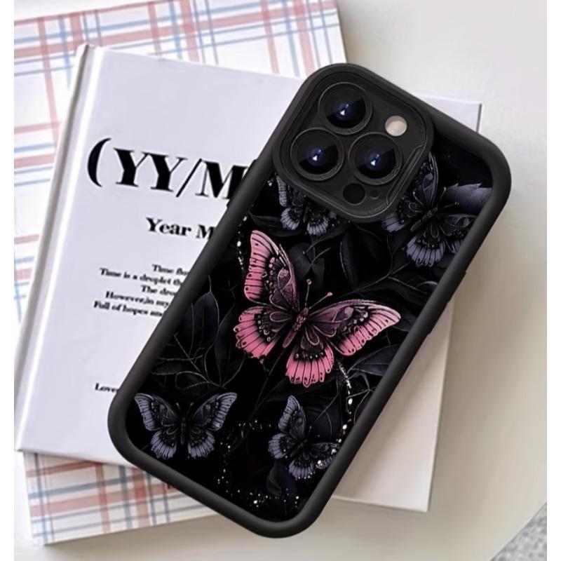 Butterfly Pattern Case Suitable for IPhone17 16 15 14 Pro Max 13 12 11 Plus Shockproof Full Camera Protection Durable Slim Silicone Cover Gifts for Women Men Girls Boys