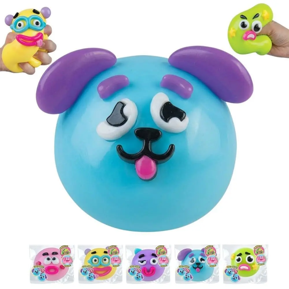 Changeable Face Dog Squishy Toy, Slow Rising Squeeze Decompression Fidget Toy, Funny Transform Expression Stress Relief Squishies