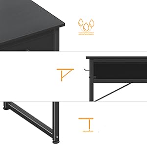 Computer Desk with Fabric Drawers for Home Office Bedroom, 40 Inch Small Gaming Desk with 2 Drawers, Study Writing Table PC Desks Computer Desk with Fabric Drawers for Home Office Bedroom, 40 Inch Small Gaming Desk with 2 Drawers, Study Writing Table PC Desks