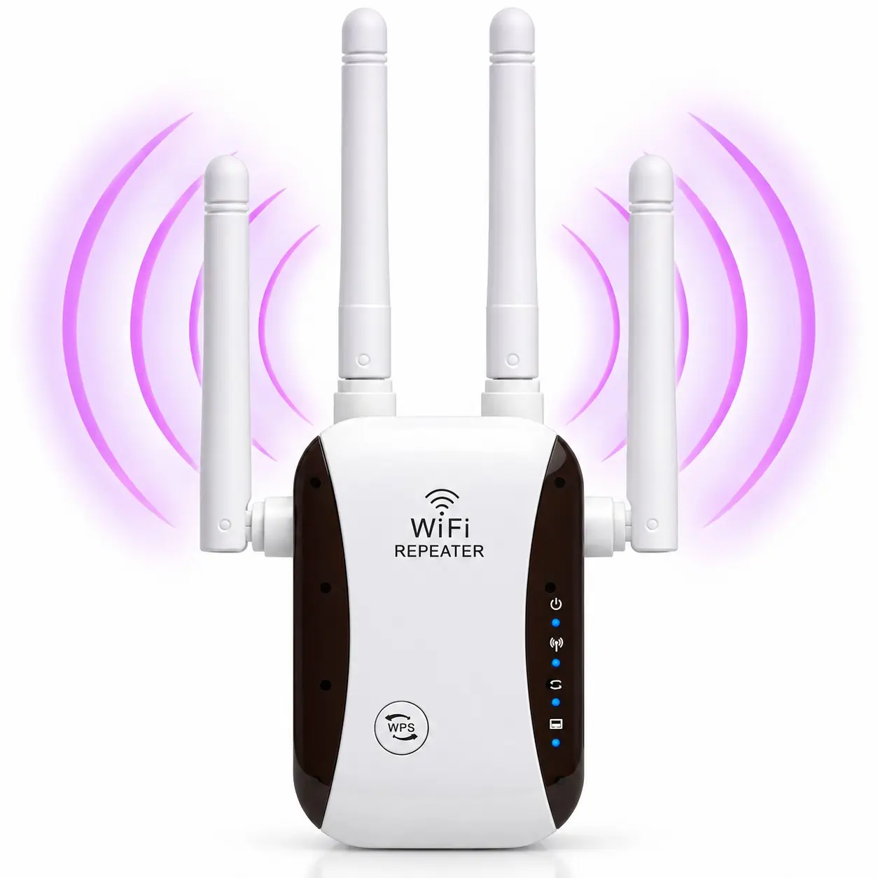 WiFi Signal Amplifier, Home Office WiFi Extender, WiFi Range Extender, 300mbps WiFi Repeater, 4 Antennas, Ethernet Cable, Strong Wall Penetration