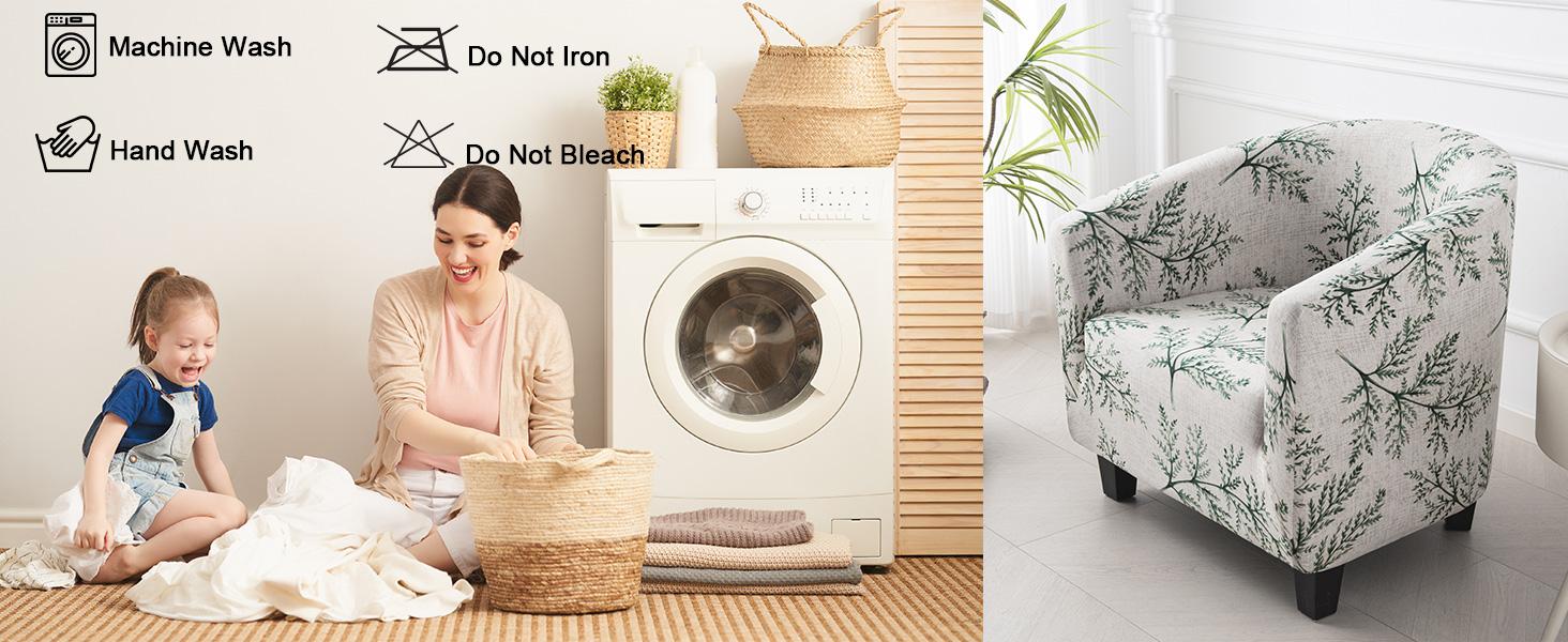 CRFATOP Soft Club Chair Slipcover Stretch Barrel Chair Covers Printed Tub Chair Slipcovers Round Couch Covers Spandex Armchair Sofa Cover Removable Furniture Protector for Living Room,C02