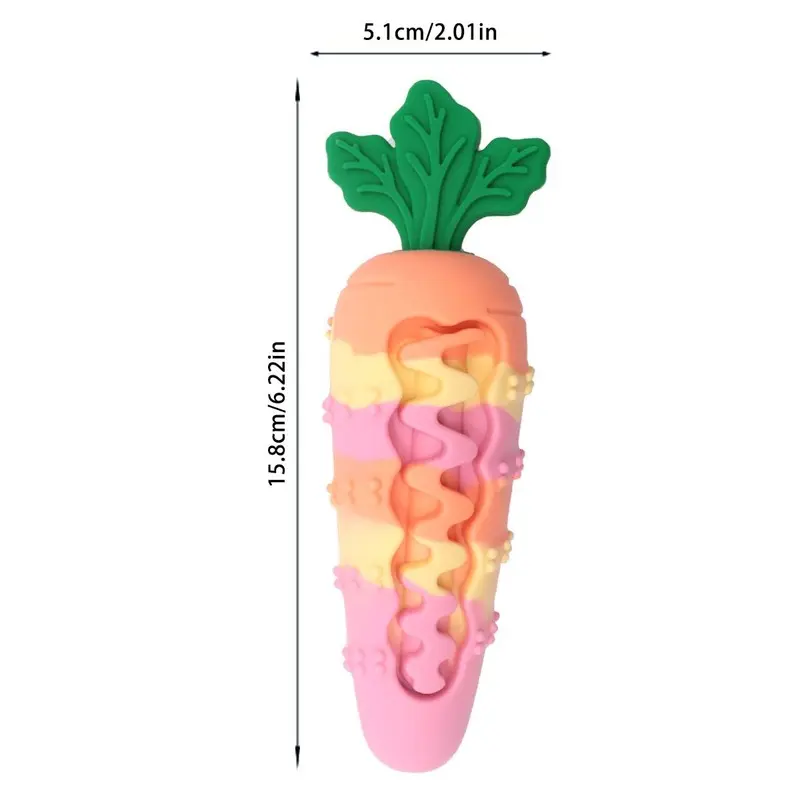 Popular silicone pet sound toy for dogs, relieves boredom, self-entertaining, chewable carrot dog toy that won't break
