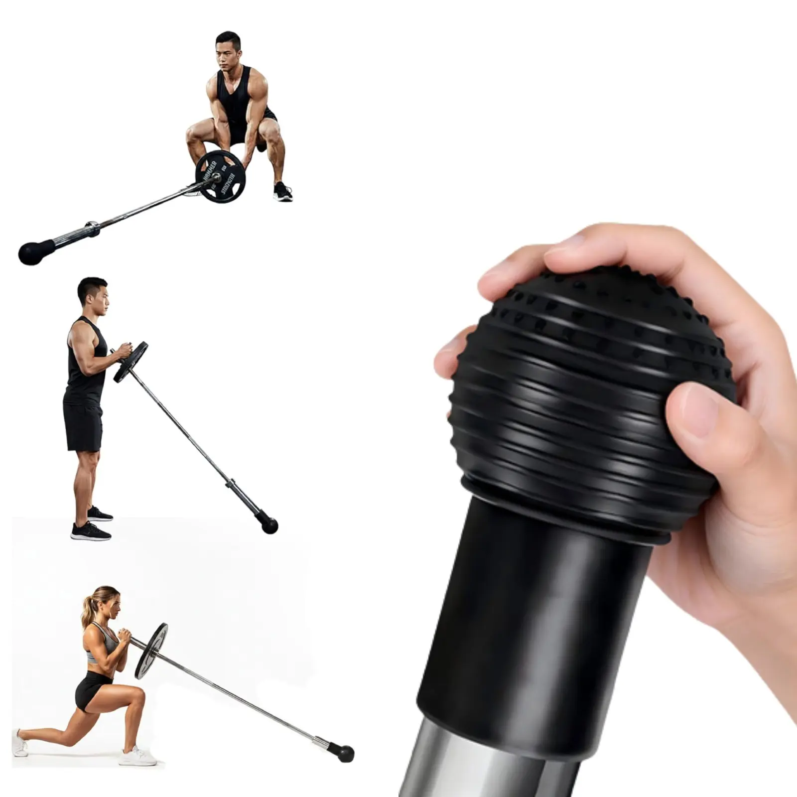 Barbell Landmine Attachment, 360 Degree Rotating Landmine Base, 2 Inch Olympic Barbell Holder, T-Bar Row Barbell Row Trainer, Split Squat Shoulder Press Attachment, Natural Rubber Non-Slip Base, Home Gym Strength Equipment