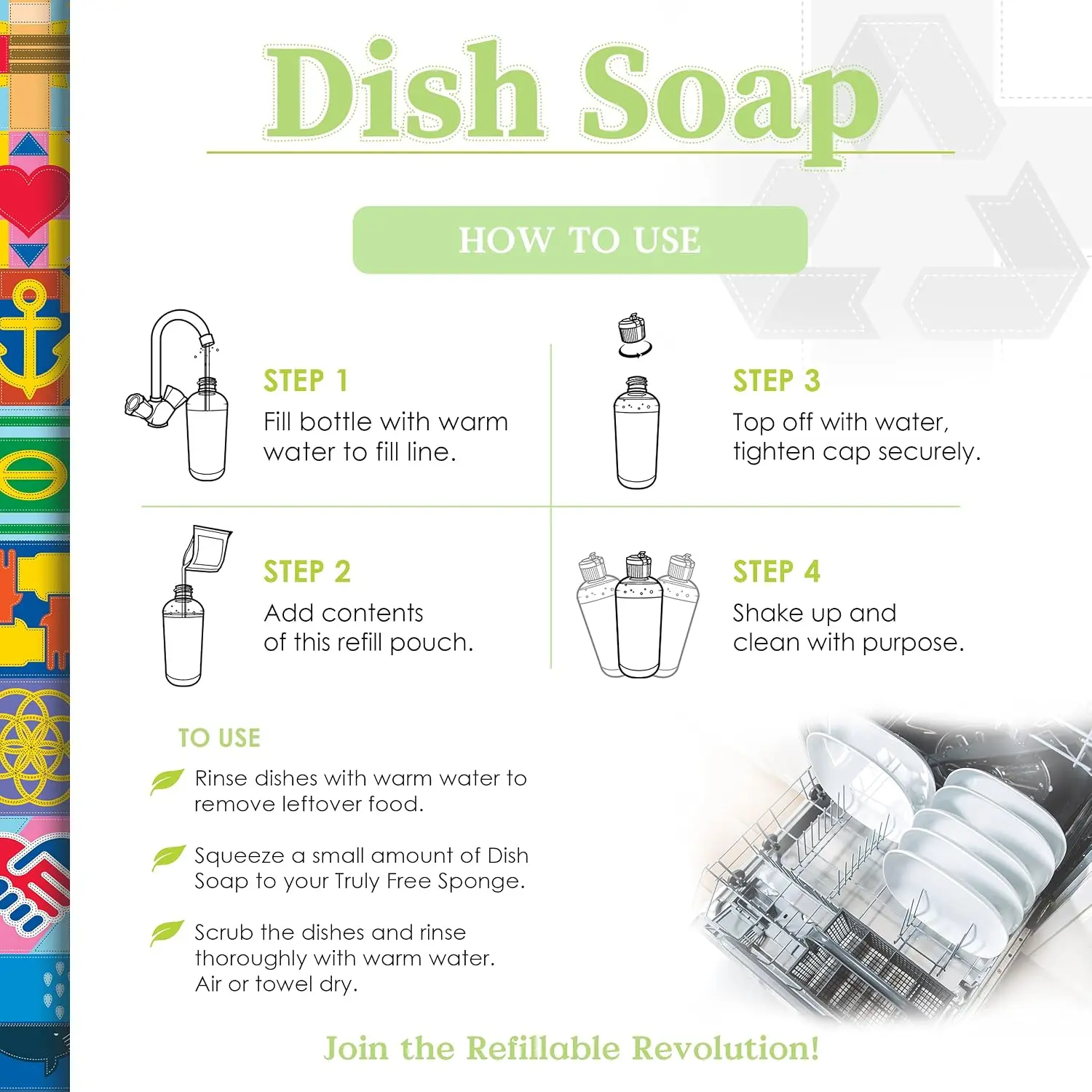 Organic Plant-Based Concentrated Dish Soap, Sweet Basil Scent, Non-Toxic, Eco-Friendly, Family Safe, 16 Ounce