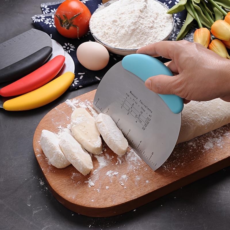 1pc, Dough Scraper, Stainless Steel Cutter, Food Scraper, Pastry Dividing Tool, Western Pastry Bread Dividing Board, Baking Tool, Kitchen Gadget
