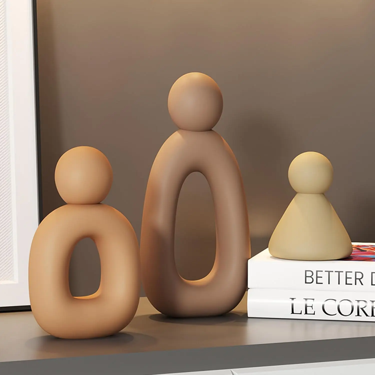 Abstract Modern Sculpture of Three Figures – Resin Statue, Indoor/Outdoor Home Decor, Modern Home Decoration – Housewarming & Christmas Gift, No Electricity Required