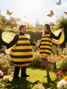 Costumes accessories Unisex Adult Bee & Ladybug Costume - Cute Halloween Insect Cosplay Outfit for Men & Women Comfortable Stretchy Jumpsuit