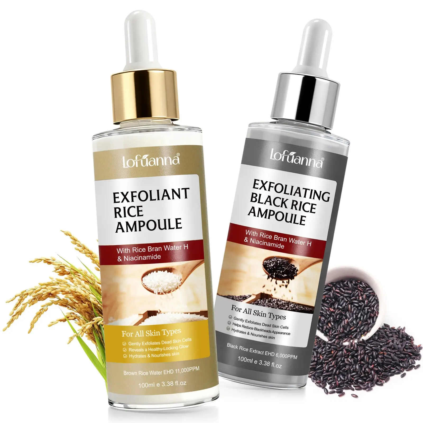Rice Exfoliating Essence, Removes Extra Dead Skin Cells, Smooths and Refines Facial Skin, Liquid Form, Glycerin Ingredients