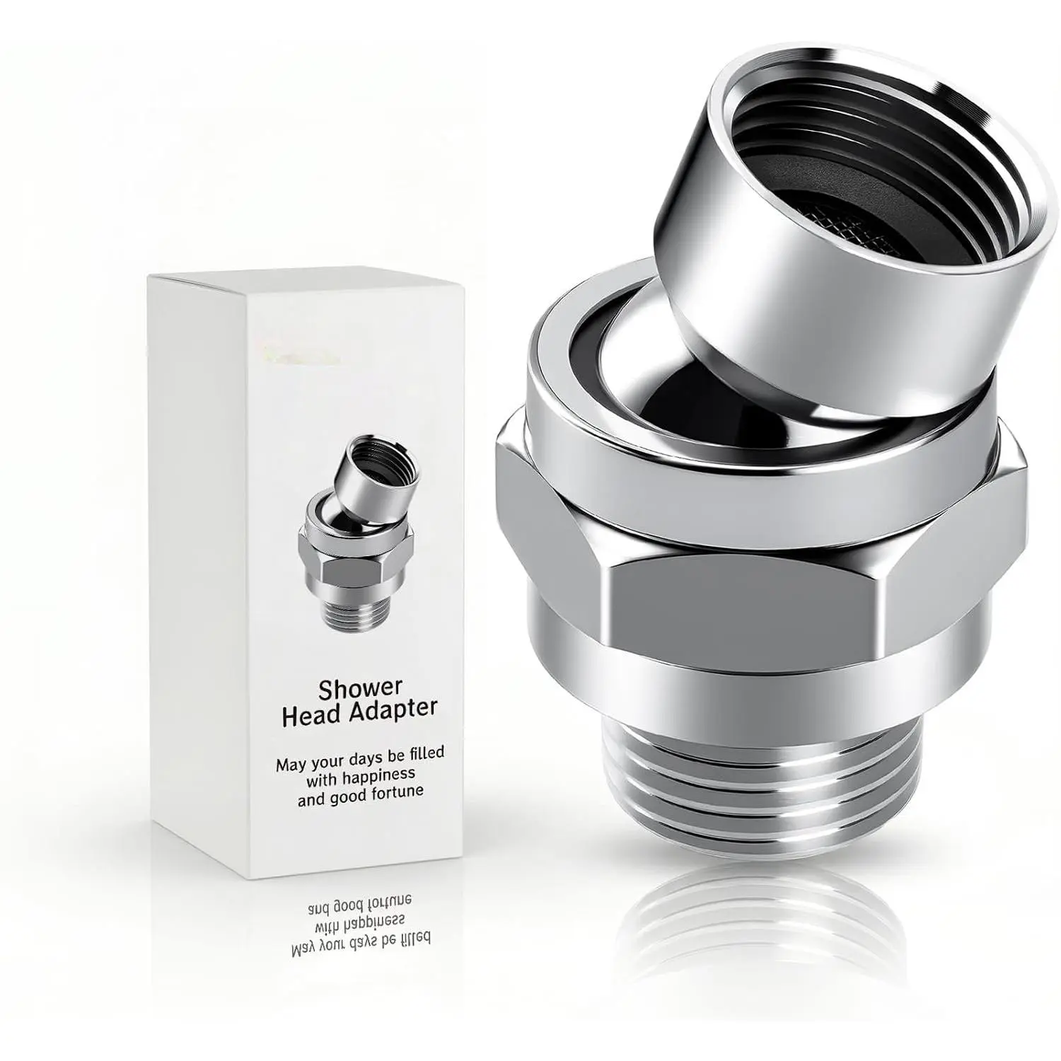 1 count Shower Connector Ball Joint Shower  Swivel Ball Adapter Brass Adjustable Shower Arm Extension  Component Polish Chrome