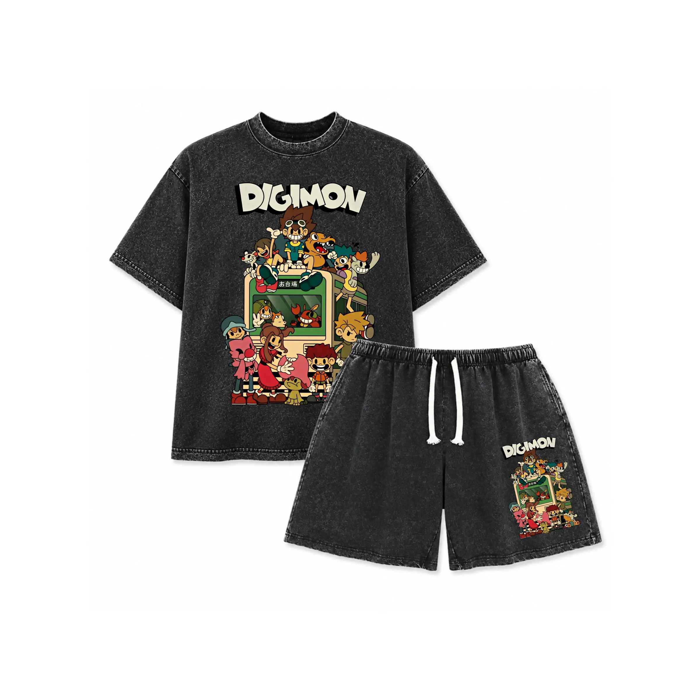 Men's 90s Digimon Anime Vintage Graphic Tee - Oversized Streetwear Top, Vacation Outfit Essential