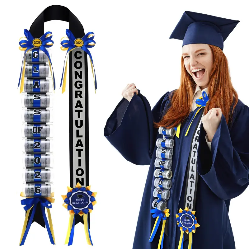 Class of 2026 Graduation Gift Ideas - Handmade Braided Money Clip Lei, Double Braided Graduation Garland for Her, Ideal for High School, College, Party & Celebration Decor