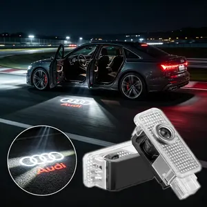 2pcs Car Door Welcome Lights for Audi A1 A3 8P 8V A4 A5 A6 A7 A8 Q3 Q5 Q7 Q8 Sline TT Logo Projector Ghost Shadow Lamp Led Car Ambient Light Auto Decorative Light Automotive Ambient Lighting