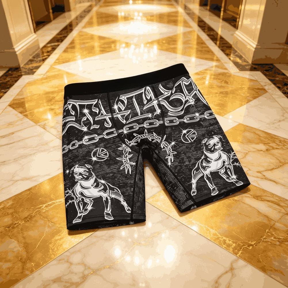 Mens Streetwear Boxer Briefs Ice Silk Compression Underwear Quick Dry Breathable Seamless Athletic Performance Fit