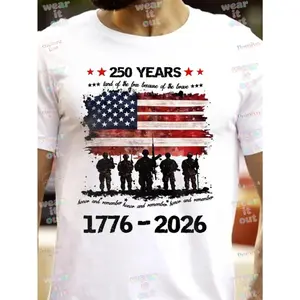 250 Years Freedom T-shirt, Freedom Anniversary Shirt, 1776 2026 Patriotic Tee, Military Veteran Tribute Shirt, American Flag Soldier Shirt