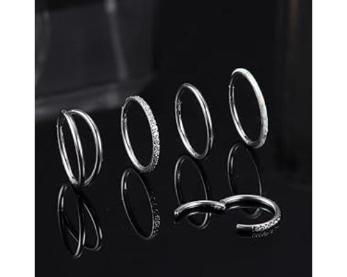 Jstyle 18G 16G Surgical Steel Nose Rings Hoops for Women Opal CZ Septum Rings Clicker Hinged Segment Nose Ring Lip Helix Cartilage Conch Daith Rook Nose Body Piercing Jewelry 8mm 10mm Jstyle 18G 16G Surgical Steel Nose Rings Hoops for Women Opal CZ Septum Rings Clicker Hinged Segment Nose Ring Lip Helix Cartilage Conch Daith Rook Nose Body Piercing Jewelry 8mm 10mm