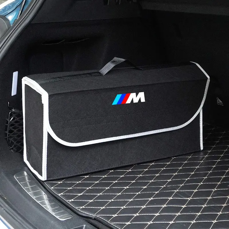 Car Soft Felt Storage Box Car Storage Bag Car Trunk Organizer Household Storage Box Accessories For BMW M Emblem E46 E36 E34 F10 E90 F30 E60 F30 E53 E30 E92 E87