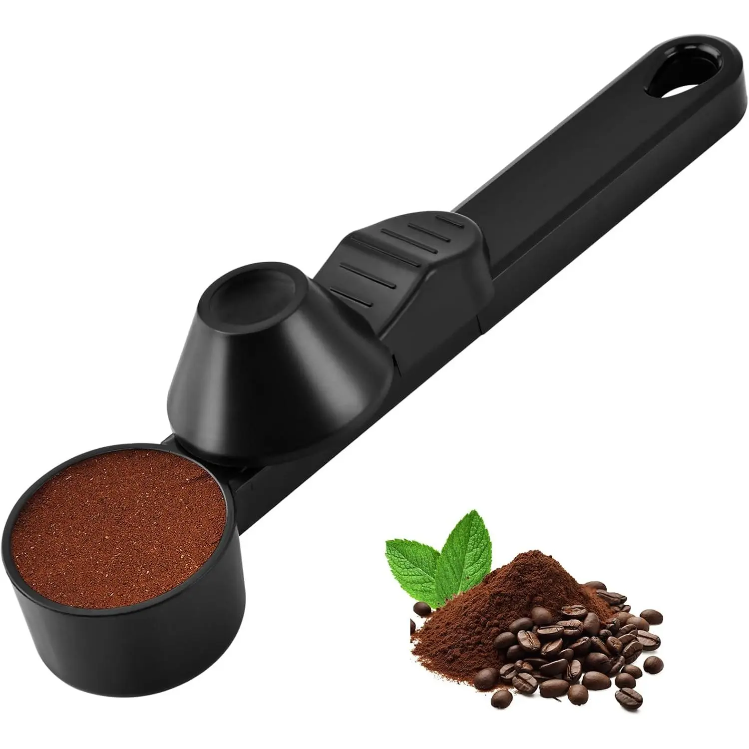 2 Tablespoon Coffee Scoop with Funnel, Easy-Slide Design Reusable K-Cup Refill Tool, Measuring Spoon for Ground Coffee, Protein Powder, Loose Leaf Tea, Refillable Coffee Pods Accessory